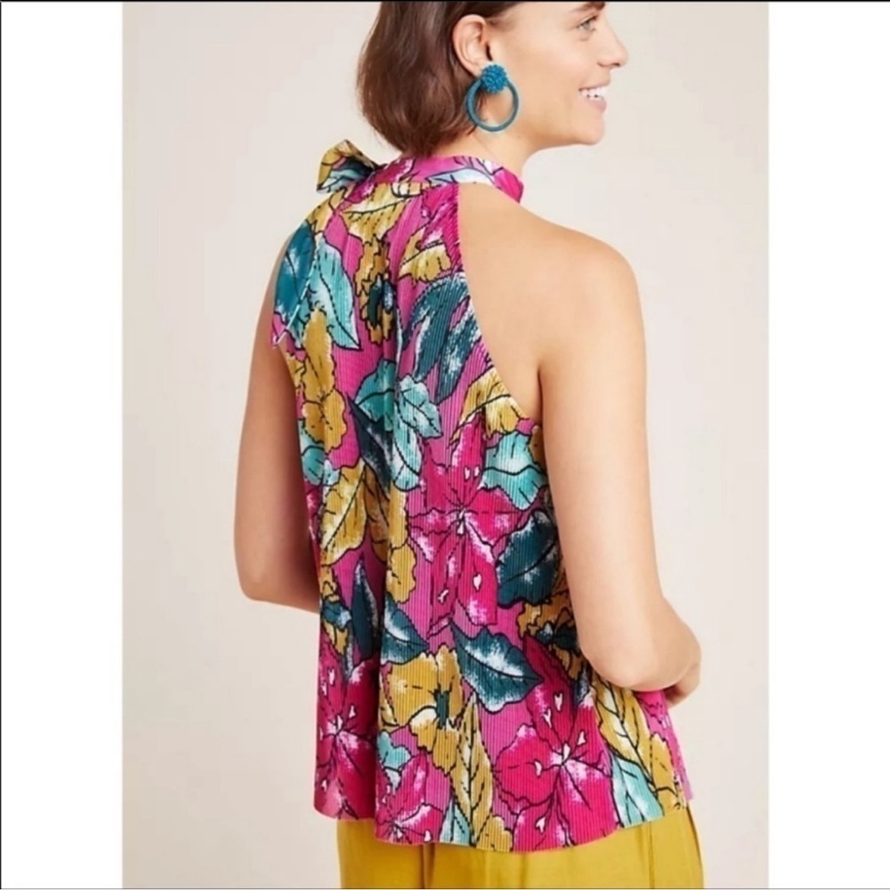 Maeve Anthropologie Glocester Floral Pleated Blouse - Picture 3 of 7